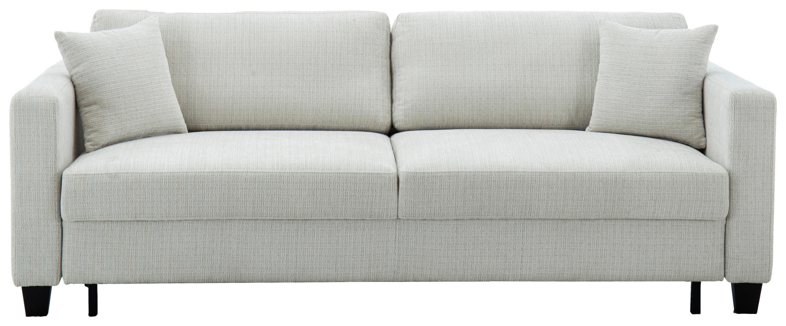 SCHLAFSOFA NOLA in Leinenoptik Beige  - Beige/Schwarz, Design, Holz/Textil (220,5/86/96cm) - Livetastic