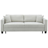 SCHLAFSOFA NOLA in Leinenoptik Beige  - Beige/Schwarz, Design, Holz/Textil (220,5/86/96cm) - Livetastic