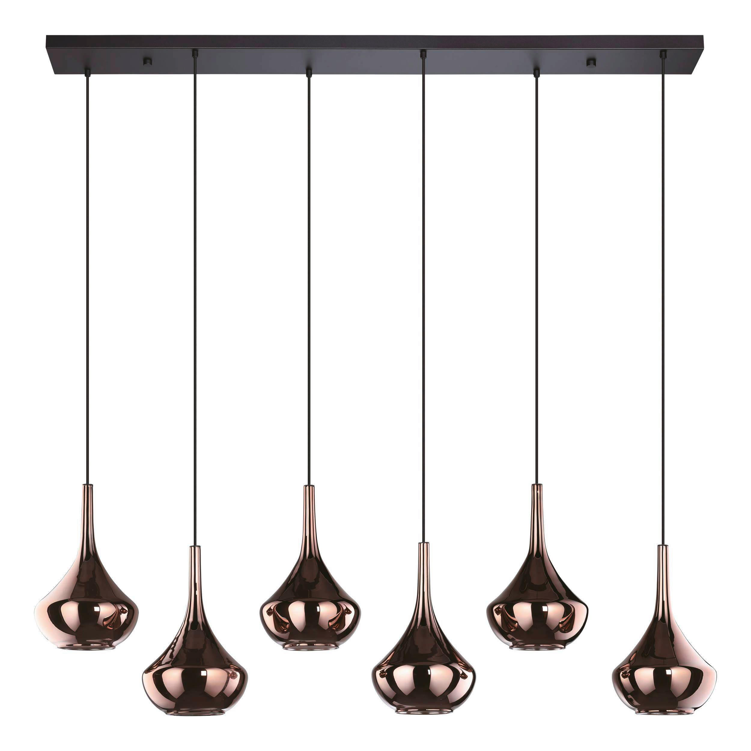 HÄNGELEUCHTE 144,5/32/150 cm   - Schwarz/Kupferfarben, Basics, Glas/Metall (144,5/32/150cm)