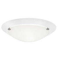 PLAFONJERA - boja hroma/bela, Osnovno, staklo/metal (27/9cm)