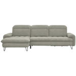 ECKSOFA in Webstoff Ecru  - Ecru/Schwarz, LIFESTYLE, Textil/Metall (180/310cm) - Valnatura