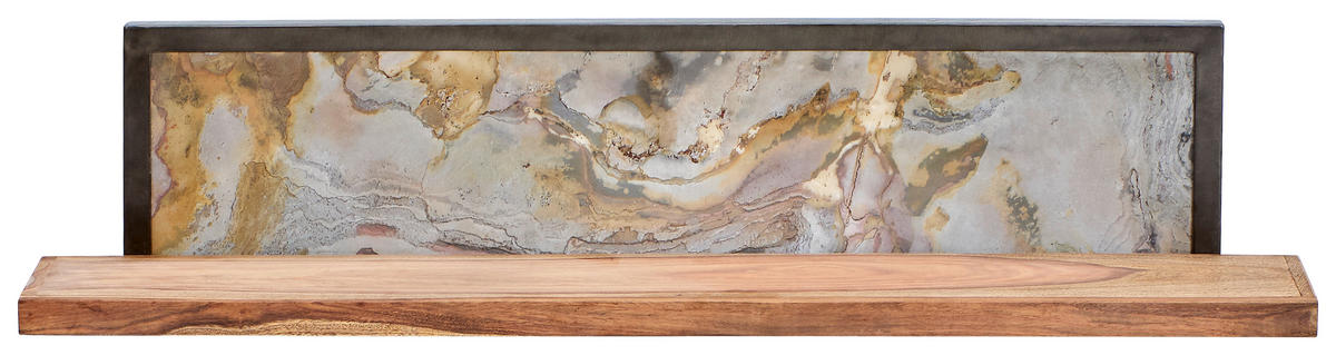 WANDBOARD Sheesham Hartholz Grau, Sheeshamfarben  - Sheeshamfarben/Grau, KONVENTIONELL, Holz/Stein (135/30/25cm) - Livetastic