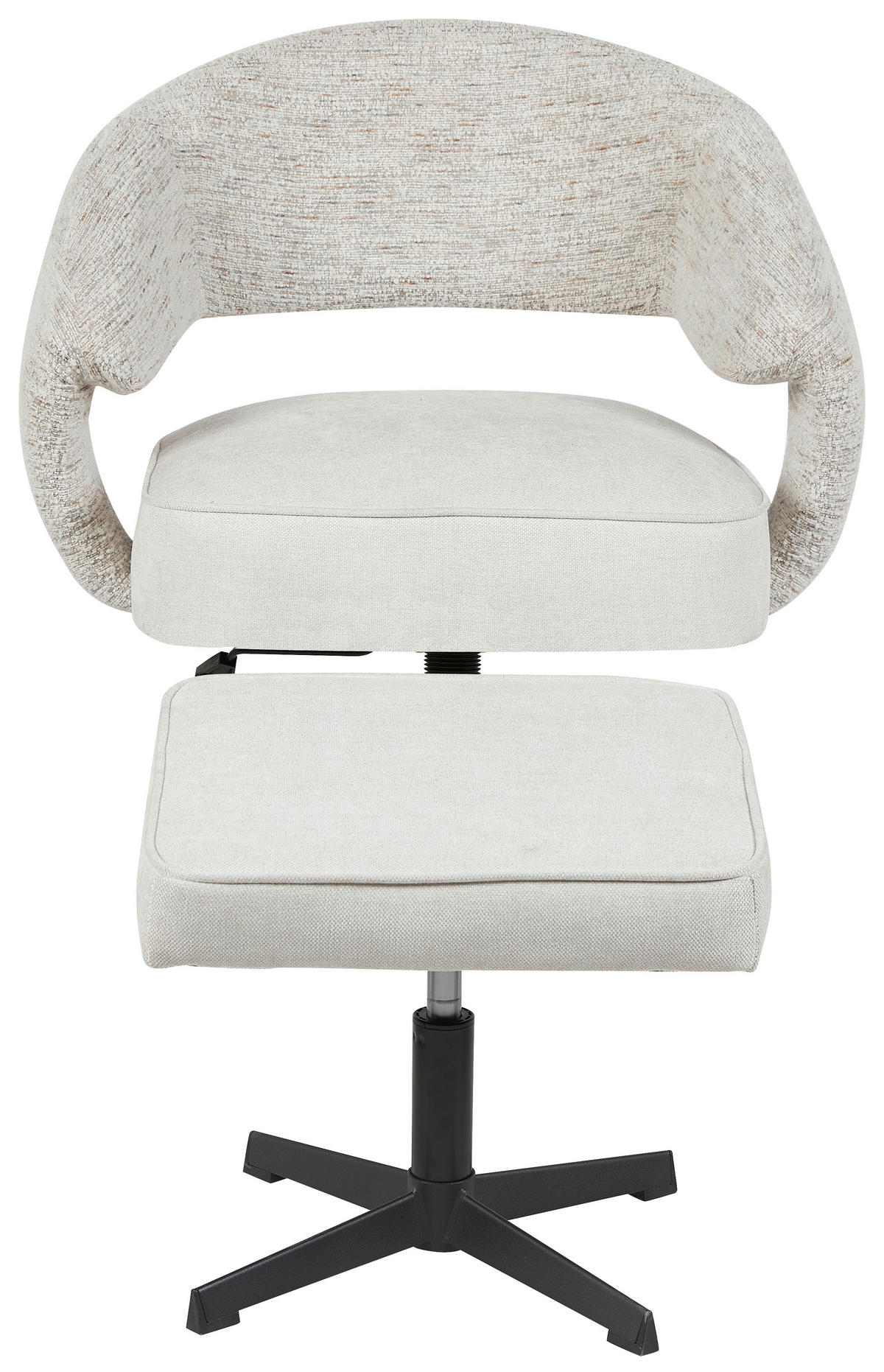 RELAXSESSELSET Leinenoptik Hocker    - Beige/Schwarz, Design, Textil/Metall (78/77-88/74cm) - Carryhome
