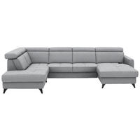 WOHNLANDSCHAFT Flachgewebe Alufarben  - Schwarz/Alufarben, Konventionell, Textil/Metall (215/333/174cm) - Beldomo System