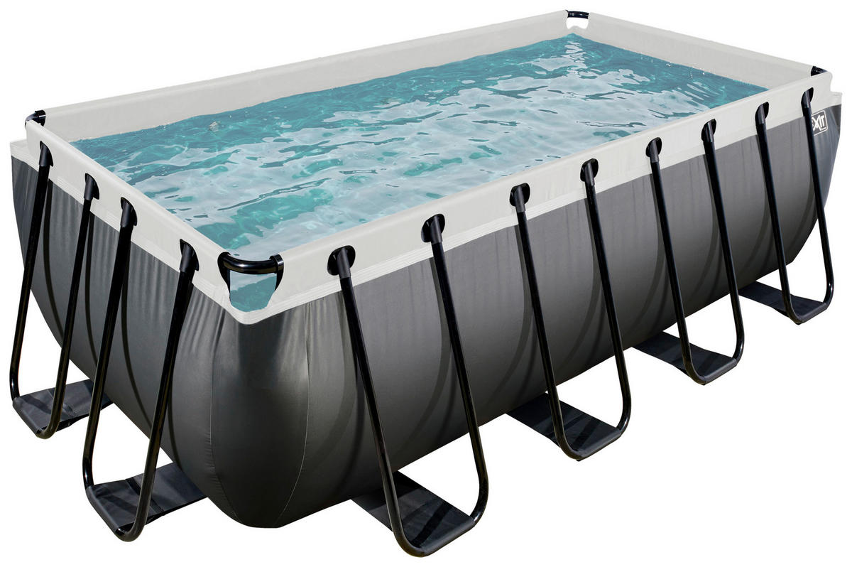 POOL Black 400/200/122 cm  - Schwarz, KONVENTIONELL, Metall (400/200/122cm) - EXIT Toys