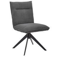 STUHL  in Eisen Feincord  - Anthrazit/Schwarz, Design, Textil/Metall (47/87/62cm) - Johann Jakob