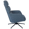RELAXSESSELSET Webstoff Hocker, Kopfteilverstellung    - Schwarz/Grau, Design, Textil/Metall (73/110/87cm) - Dieter Knoll