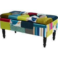 TABURE-KLUPA drvo, tekstil, prirodni materijali  višebojno        - višebojno, Lifestyle, drvo/tekstil (80/40/40cm) - Hom`in