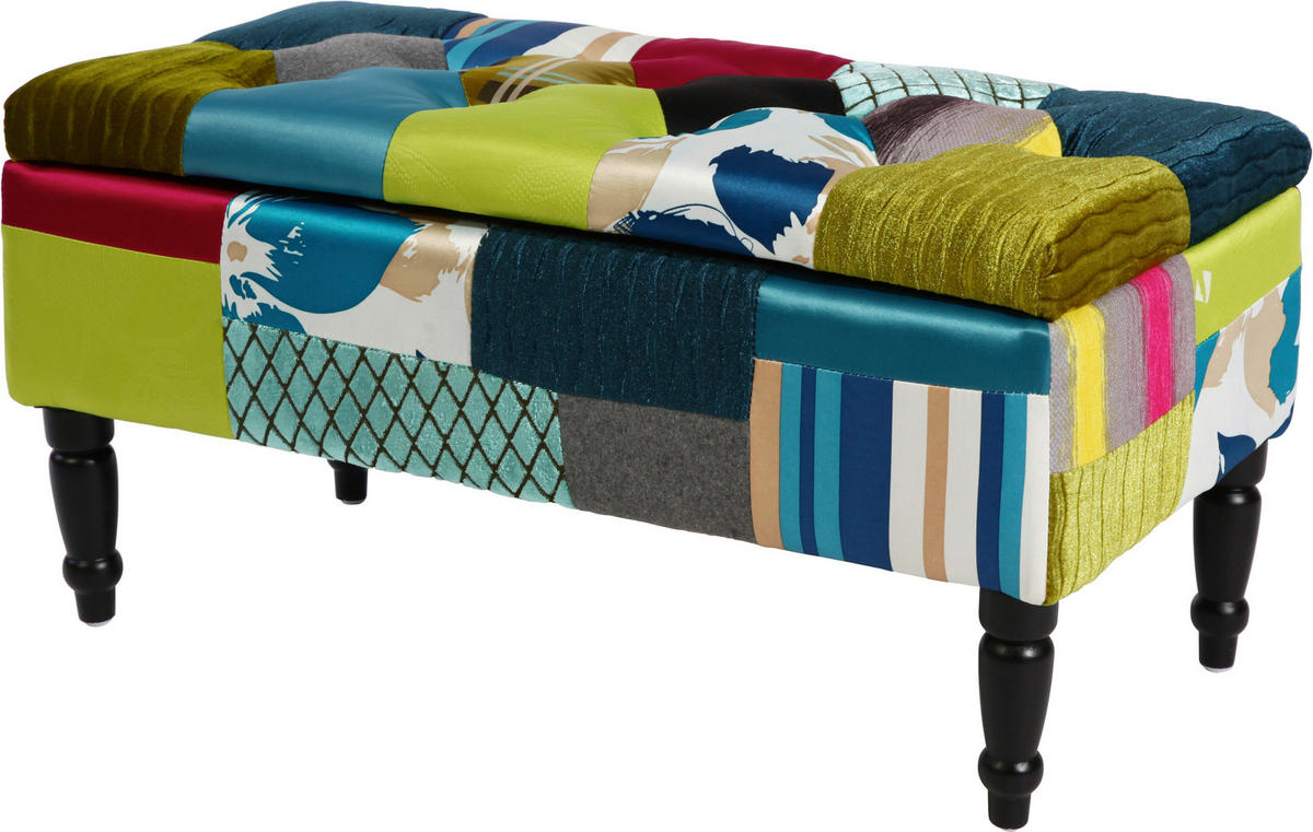 TABURE-KLUPA drvo, tekstil, prirodni materijali  višebojno        - višebojno, Lifestyle, drvo/tekstil (80/40/40cm) - Hom`in