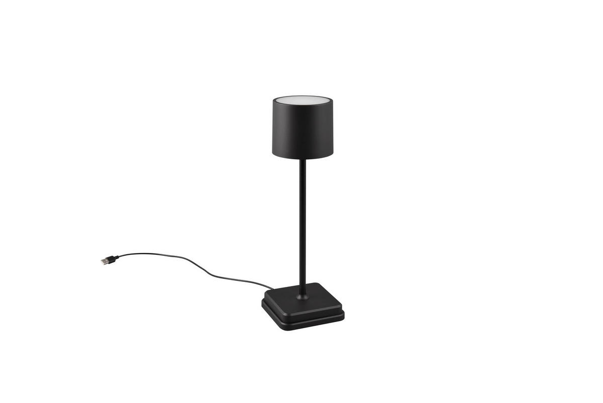 STOLNÍ LAMPA NA BATERIE, senzorový stmívač, 12,5/38 cm  - černá, Konvenční, plast (12,5/38cm)