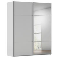 SCHWEBETÜRENSCHRANK 162/223/68 cm 2-türig Grau  - Beige/Hellgrau, KONVENTIONELL, Glas/Holzwerkstoff (162/223/68cm) - Novel