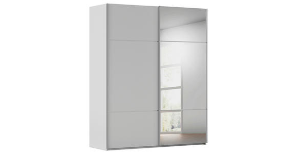 SCHWEBETÜRENSCHRANK  in Grau  - Alufarben/Grau, KONVENTIONELL, Glas/Holzwerkstoff (201/223/68cm) - Novel