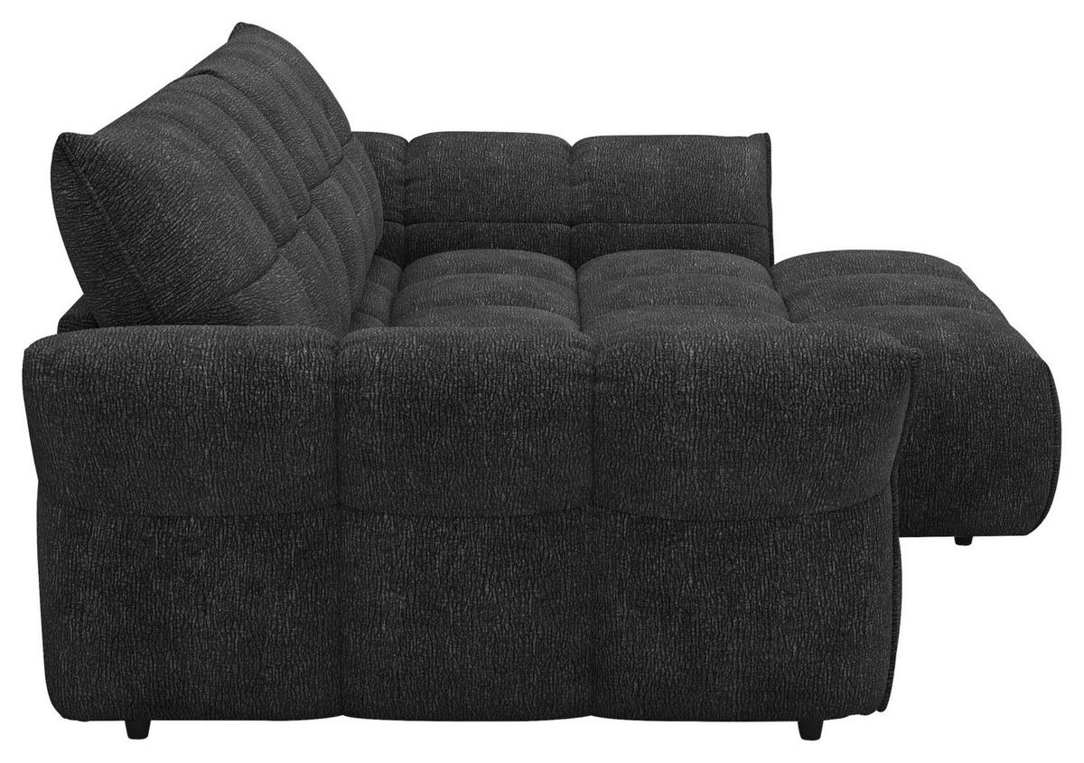 ECKSOFA  in Chenille Schwarz  312/177 cm  - Schwarz, Design, Kunststoff/Textil (312/177cm) - Welnova