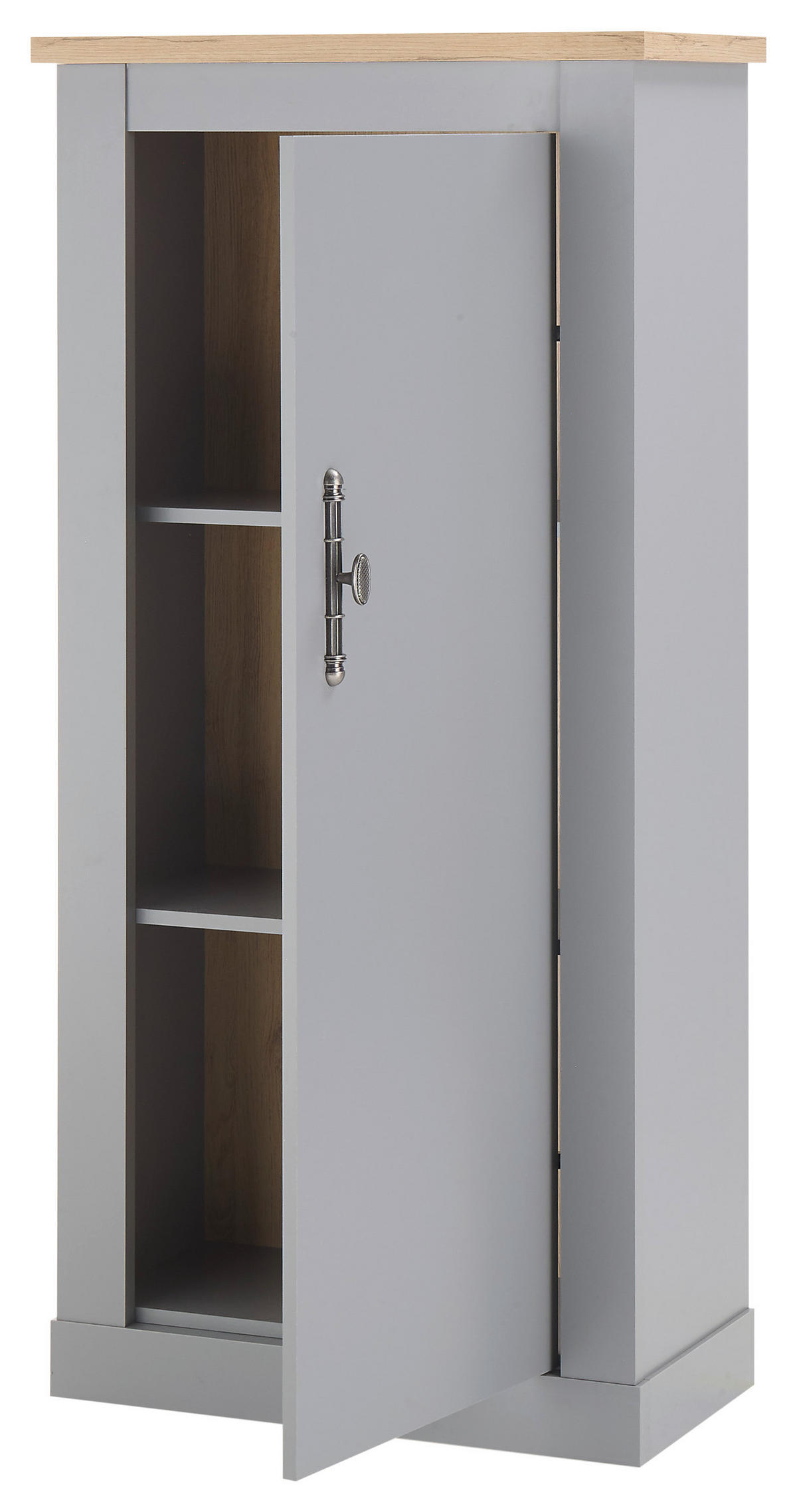 HIGHBOARD  in 68/142/37 cm  - Eichefarben/Silberfarben, Design, Holzwerkstoff/Metall (68/142/37cm) - MID.YOU