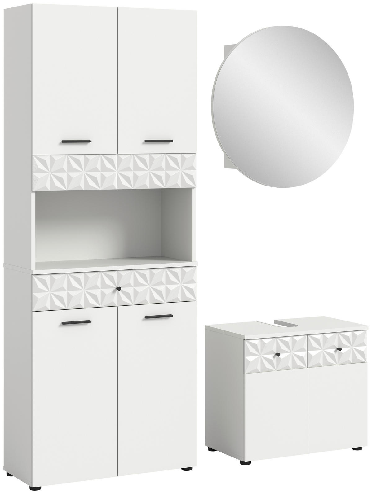 KOPALNICA  bela  - črna/bela, Moderno, kovina/umetna masa (130cm) - MID.YOU