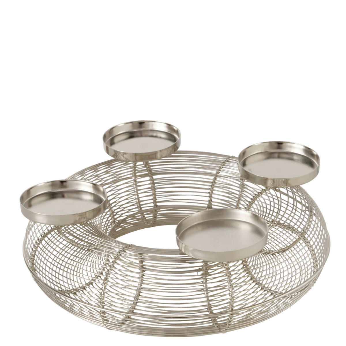 KERZENHALTER - Silberfarben, Basics, Metall (30/30/12cm)