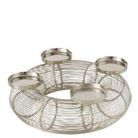 KERZENHALTER - Silberfarben, Basics, Metall (30/30/12cm)