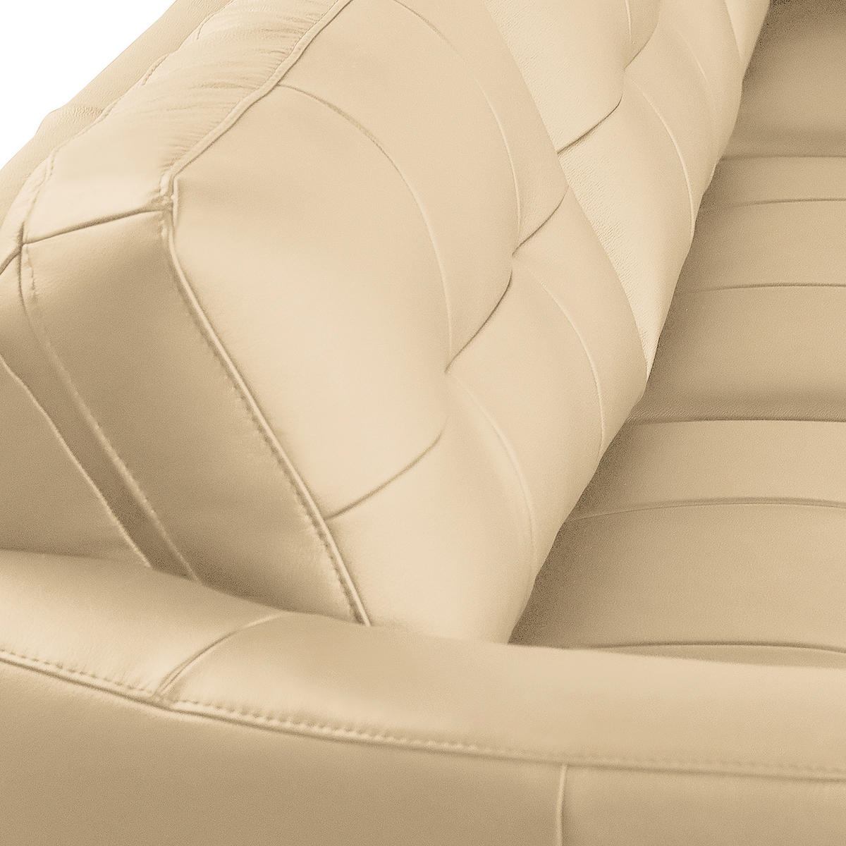 ECKSOFA in Lederlook Echtleder Beige  - Beige/Buchefarben, Design, Leder/Holz (236/190cm) - Livetastic
