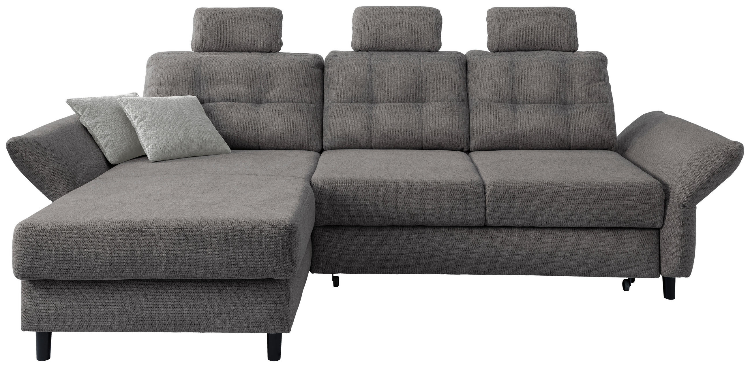 ECKSOFA in Chenille Graubraun  - Graubraun/Hellgrau, MODERN, Holz/Textil (176/250-280cm) - Livetastic