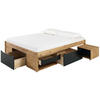 STAURAUMBETT 140/200 cm  in Naturfarben, Schwarz  - Schwarz/Naturfarben, Basics, Holz/Holzwerkstoff (140/200cm) - MID.YOU