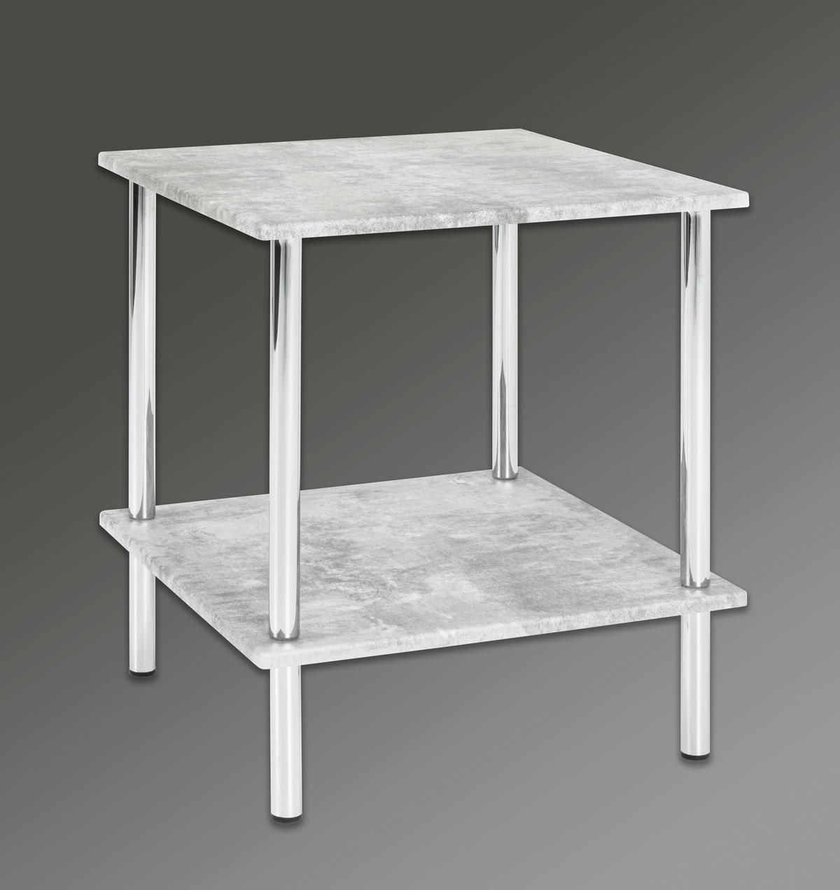 BEISTELLTISCH in Metall, Holzwerkstoff 39/39/45 cm  - Chromfarben/Grau, Basics, Holzwerkstoff/Metall (39/39/45cm)