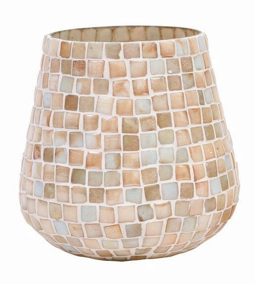 TEELICHTGLAS  - Creme/Rosa, KONVENTIONELL, Kunststoff (16/16/16cm) - Cor Mulder