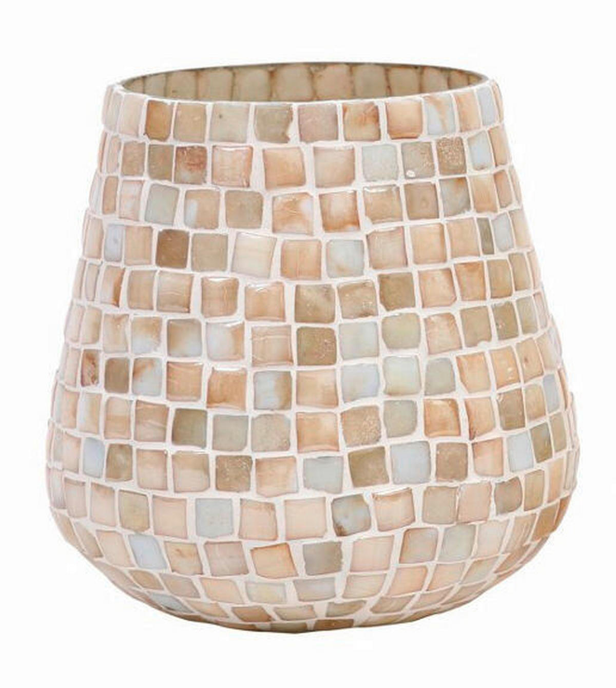 TEELICHTGLAS  - Creme/Rosa, KONVENTIONELL, Kunststoff (16/16/16cm) - Cor Mulder