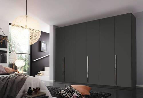 DREHTÜRENSCHRANK 301/223/60 cm 6-türig Graphitfarben  - Chromfarben/Graphitfarben, Design, Holzwerkstoff/Metall (301/223/60cm) - home24