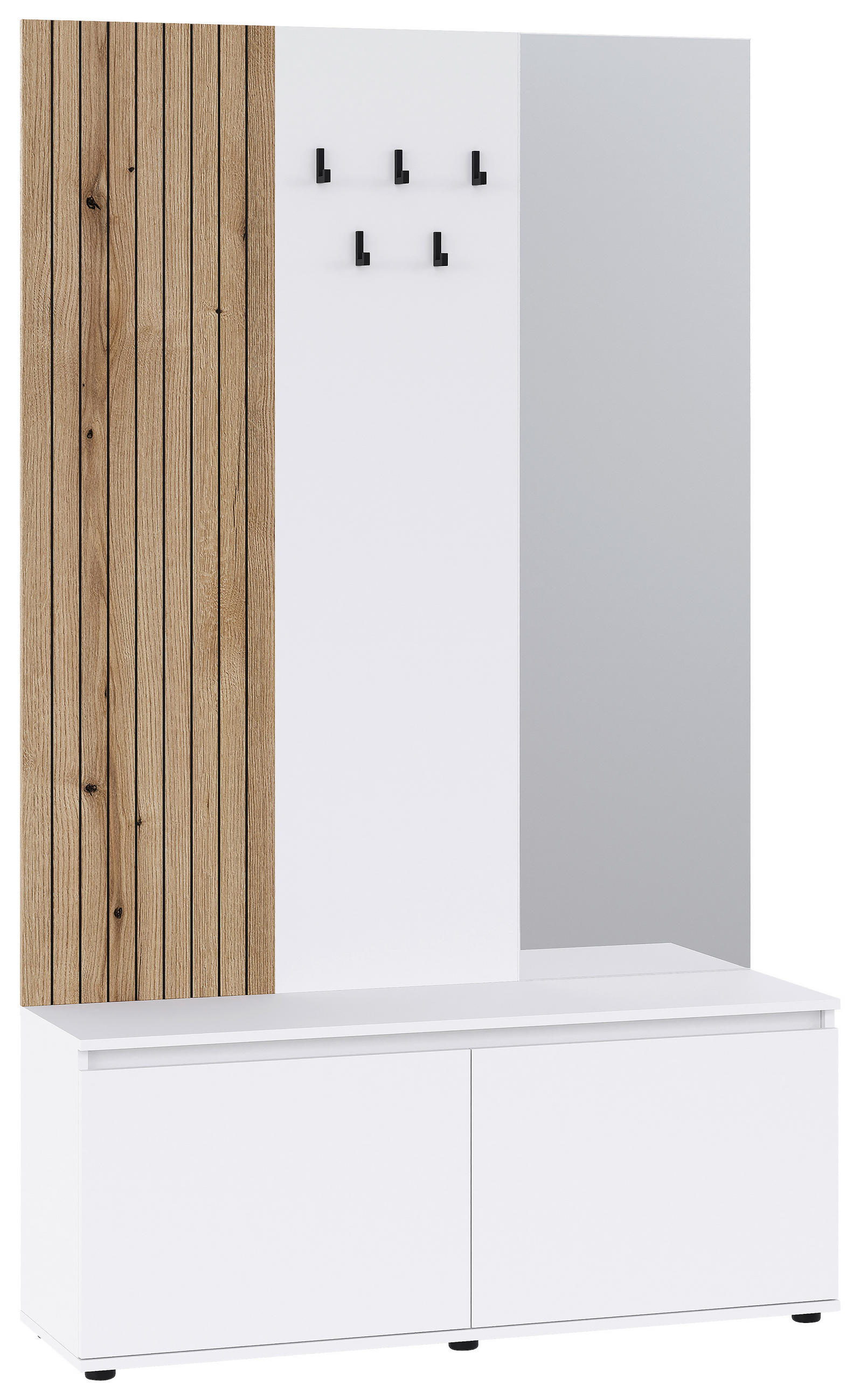 ŠATNA, 120/200/36,6 cm - bílá/barvy dubu, Konvenční, kompozitní dřevo (120/200/36,6cm) - Carryhome