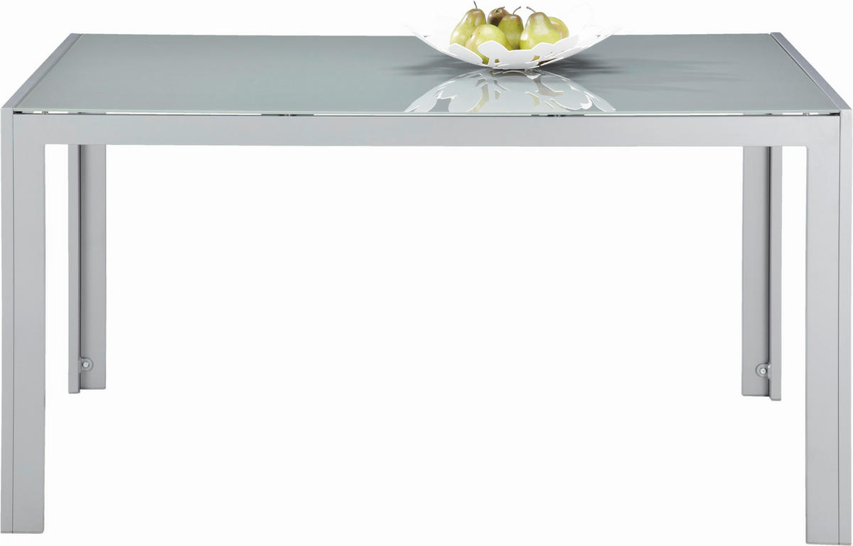 STOL VRTNI  siva, srebrne boje  metal, staklo      - siva/srebrne boje, Basics, staklo/metal (140/90/72cm) - Ambia Garden