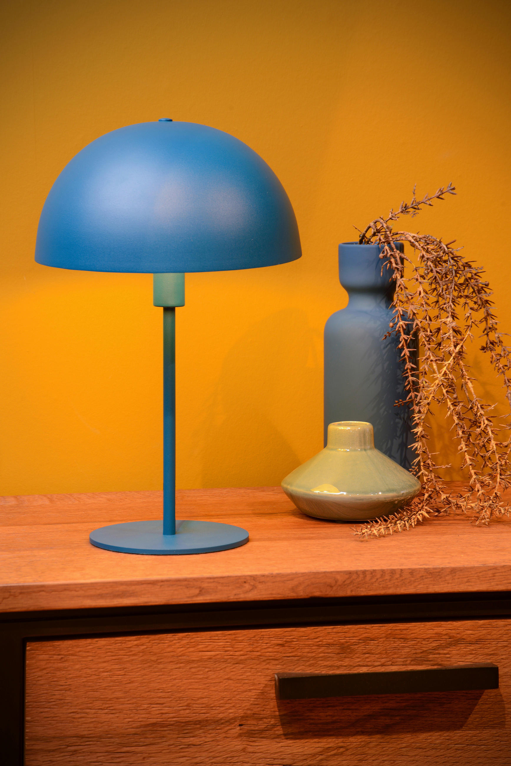 TISCHLEUCHTE 25/40 cm   - Blau/Messingfarben, Design, Metall (25/40cm) - Lucide