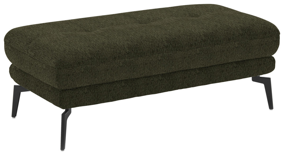 HOCKER in Textil Dunkelgrün  - Dunkelgrün/Schwarz, Design, Textil/Metall (132/45/68cm) - Beldomo Style