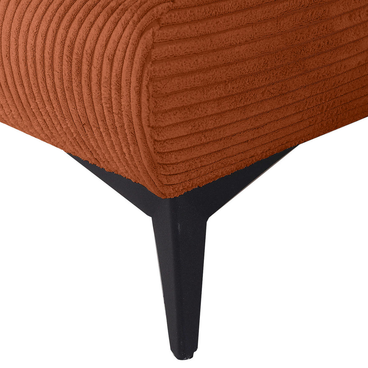 SCHLAFSOFA  mit Stoffauswahl, Liegefunktion, Schlafen auf Sitzhöhe, Rücken echt Cord Rostfarben  - Rostfarben/Schwarz, KONVENTIONELL, Textil/Metall (200/78/95cm) - home24