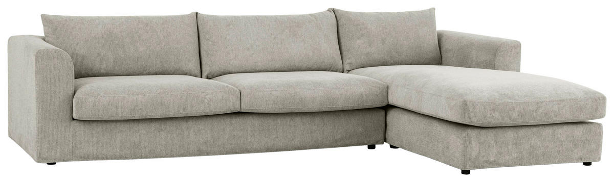 SOFFA i chenille grå  - svart/grå, Klassisk, metall/trä (300/185cm) - Pure Home Comfort