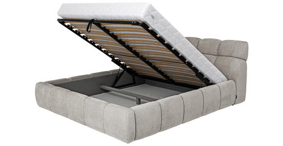POLSTERBETT Beige 180/200 cm  - Beige/Schwarz, Design, Kunststoff/Textil (180/200cm) - Esposa