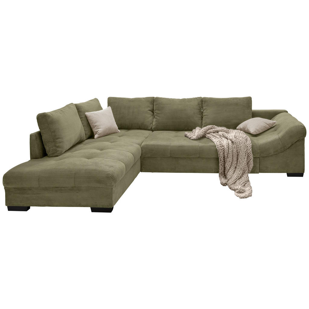 P & B ROHOVÁ SEDAČKA, textil, olivovozelená