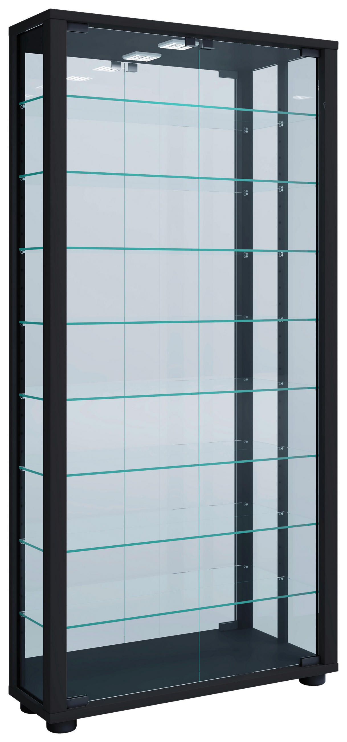 HÄNGEVITRINE  in Schwarz  - Schwarz, MODERN, Glas/Holzwerkstoff (59/114,3/18cm) - MID.YOU