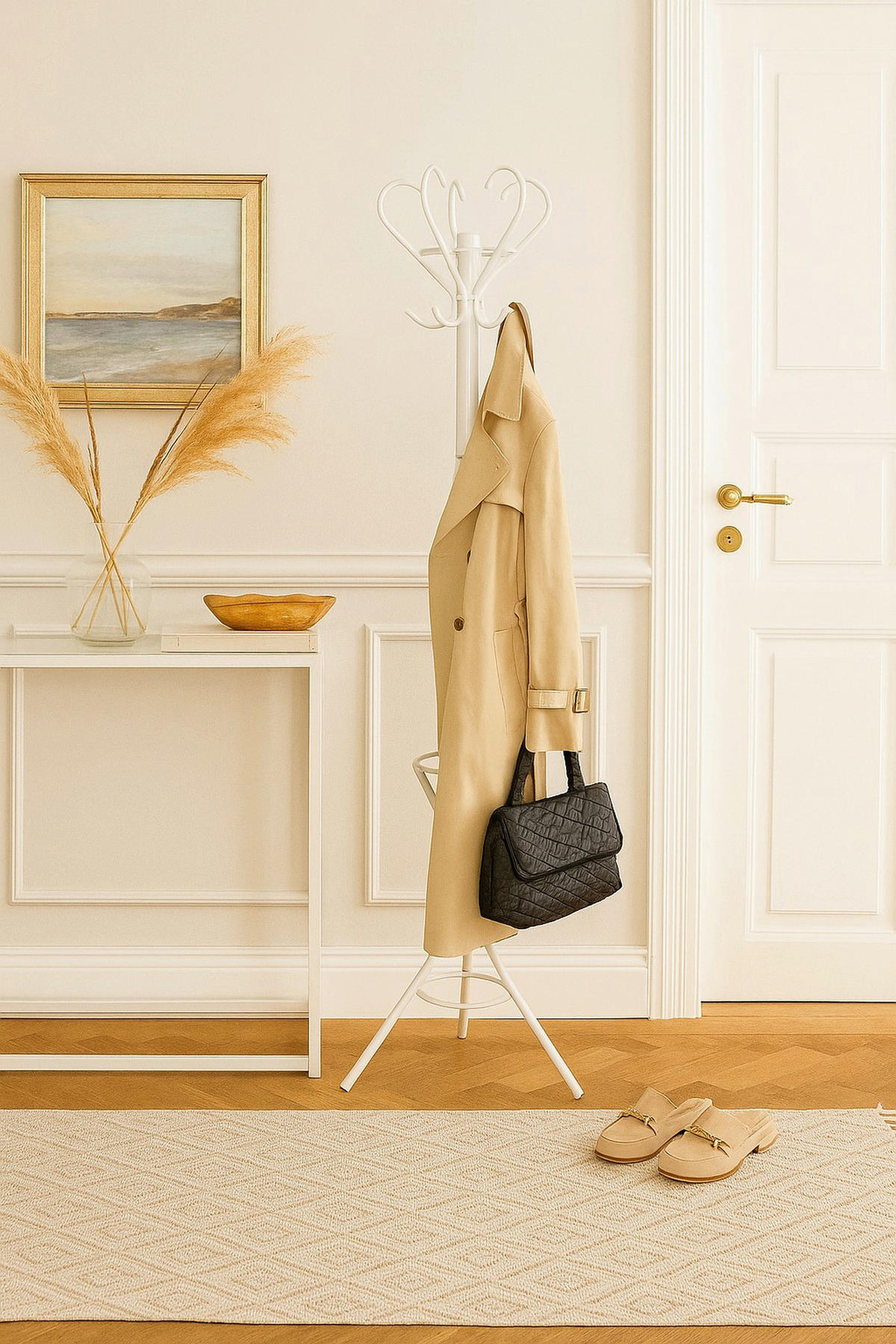 GARDEROBENSTÄNDER in Weiß 47/178/47 cm   - Weiß, Design, Metall (47/178/47cm) - MID.YOU