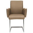 ARMLEHNSTUHL  in Stahl Mikrofaser  - Sandfarben/Edelstahlfarben, Design, Holzwerkstoff/Textil (63/91/60cm) - Dieter Knoll