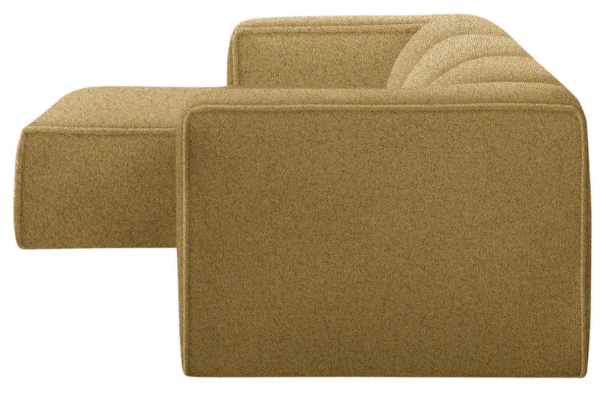 ECKSOFA in Webstoff Gelb  - Gelb/Schwarz, Design, Kunststoff/Textil (163/332cm) - Stylife