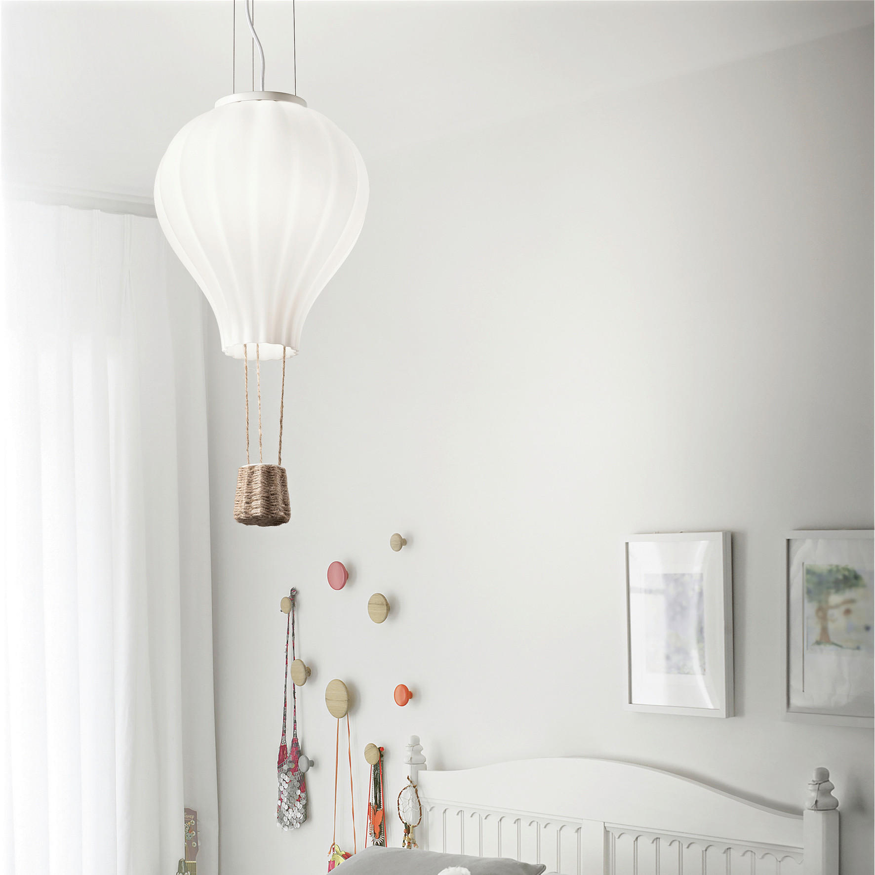 OTROŠKA VISEČA SVETILKA  Dream Big SP1 ///220-240 V/E27 - bela, Trendi, steklo (30/78-170cm)