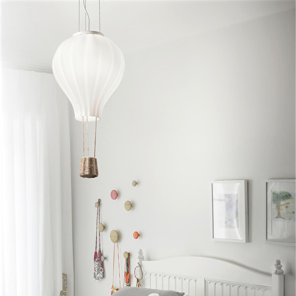 KINDERHÄNGELEUCHTE Dream Big SP1 30/78-170 cm   - Weiß, LIFESTYLE, Glas (30/78-170cm) - Ideal Lux