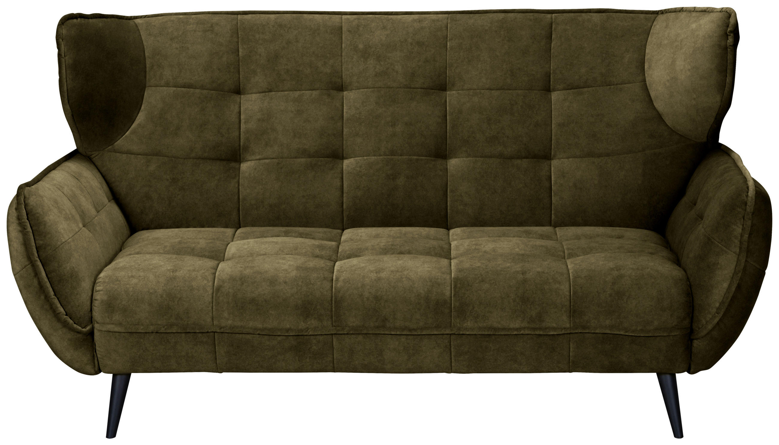 2-SITZER-SOFA Mikrofaser Olivgrün  - Schwarz/Olivgrün, MODERN, Textil/Metall (191/105/98cm) - MID.YOU