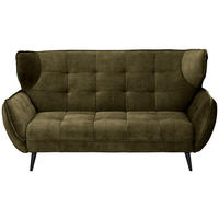 2-SITZER-SOFA in Mikrofaser Olivgrün  - Schwarz/Olivgrün, Modern, Textil/Metall (191/105/98cm) - MID.YOU