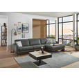ECKSOFA Anthrazit Echtleder Kopfteilverstellung  - Anthrazit/Schwarz, Design, Leder/Metall (323/179cm) - Dieter Knoll