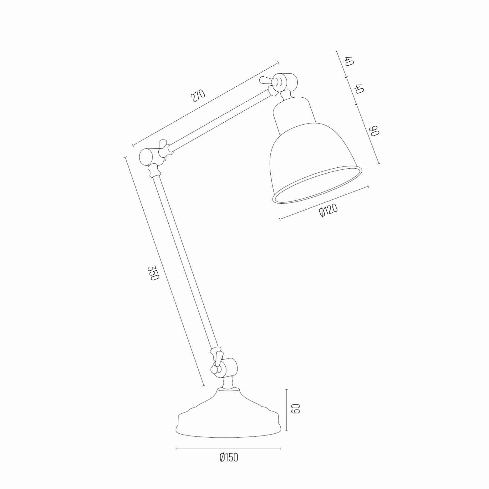 TISCHLEUCHTE 45/29/15 cm   - Schwarz, KONVENTIONELL, Metall (45/29/15cm)