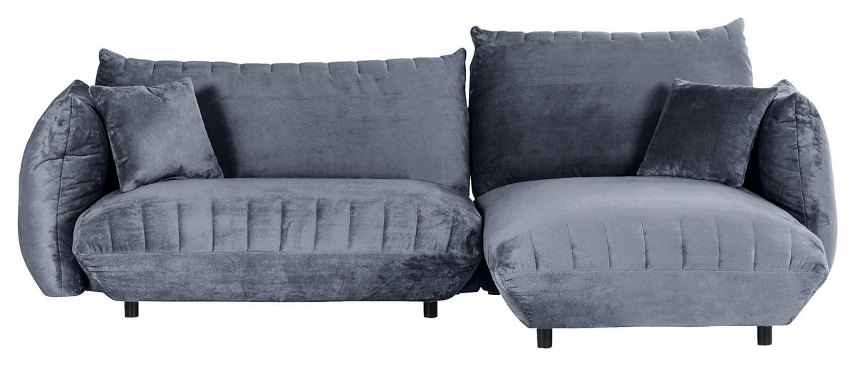 HÖRNSOFFA i plysch blågrå  - blågrå/svart, Klassisk, textil/plast (270/170cm) - MID.YOU