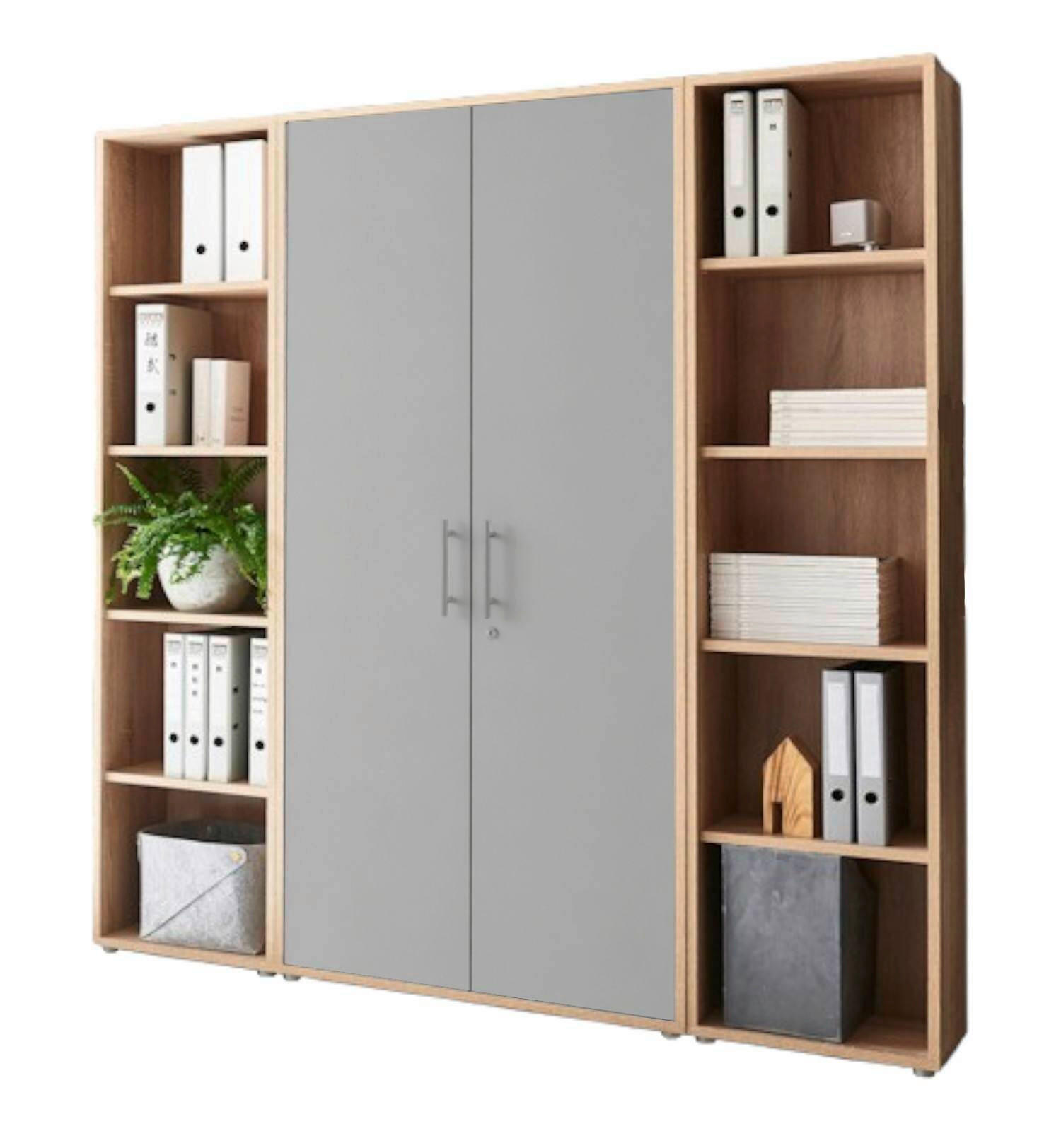 AKTENSCHRANK 172,6/185,6/33 cm  - Hellgrau/Sonoma Eiche, MODERN, Holzwerkstoff (172,6/185,6/33cm) - MID.YOU