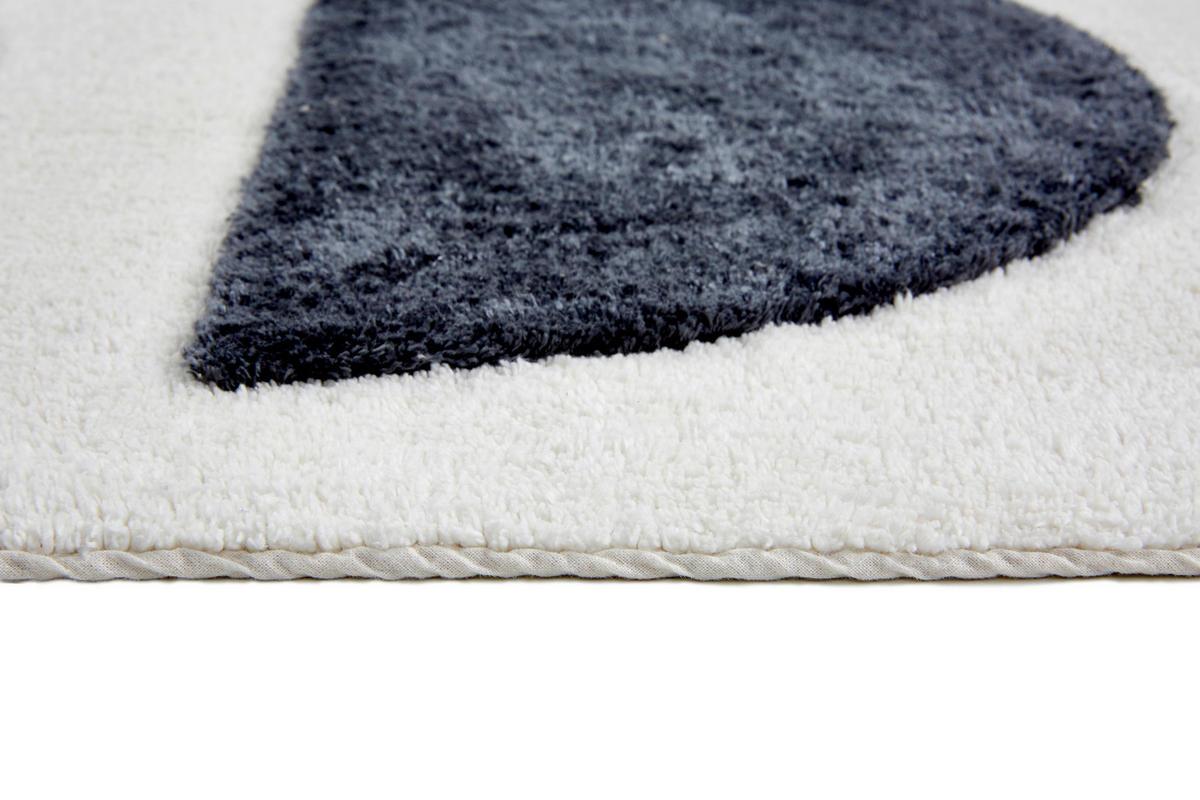 BADTEPPICH Weiß, Schwarz, Braun 60/90 cm  - Schwarz/Weiß, Basics, Textil (60/90cm) - Schöner Wohnen