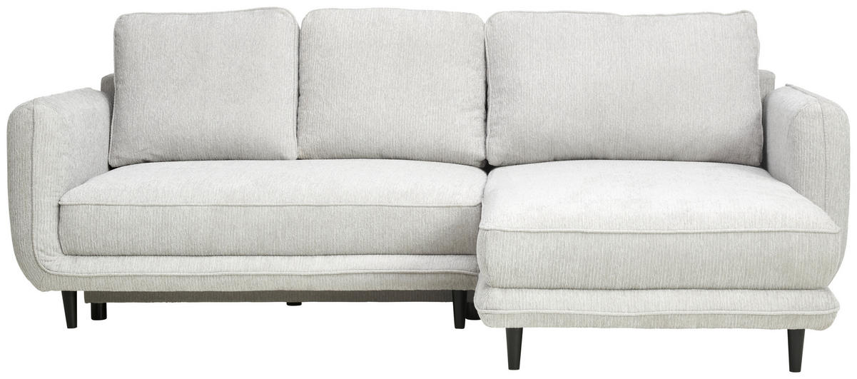 ECKSOFA in Struktur Hellgrau  - Hellgrau/Schwarz, Konventionell, Holz/Textil (247/170cm) - Carryhome